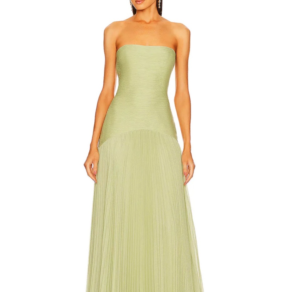 Green Strapless Sleeveless Gown for Prom